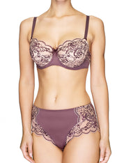 Lauma, Violet Half-padded Lace Bra, On Model Front, 03J40