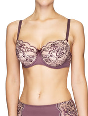 Lauma, Violet Half-padded Lace Bra, On Model Front, 03J40