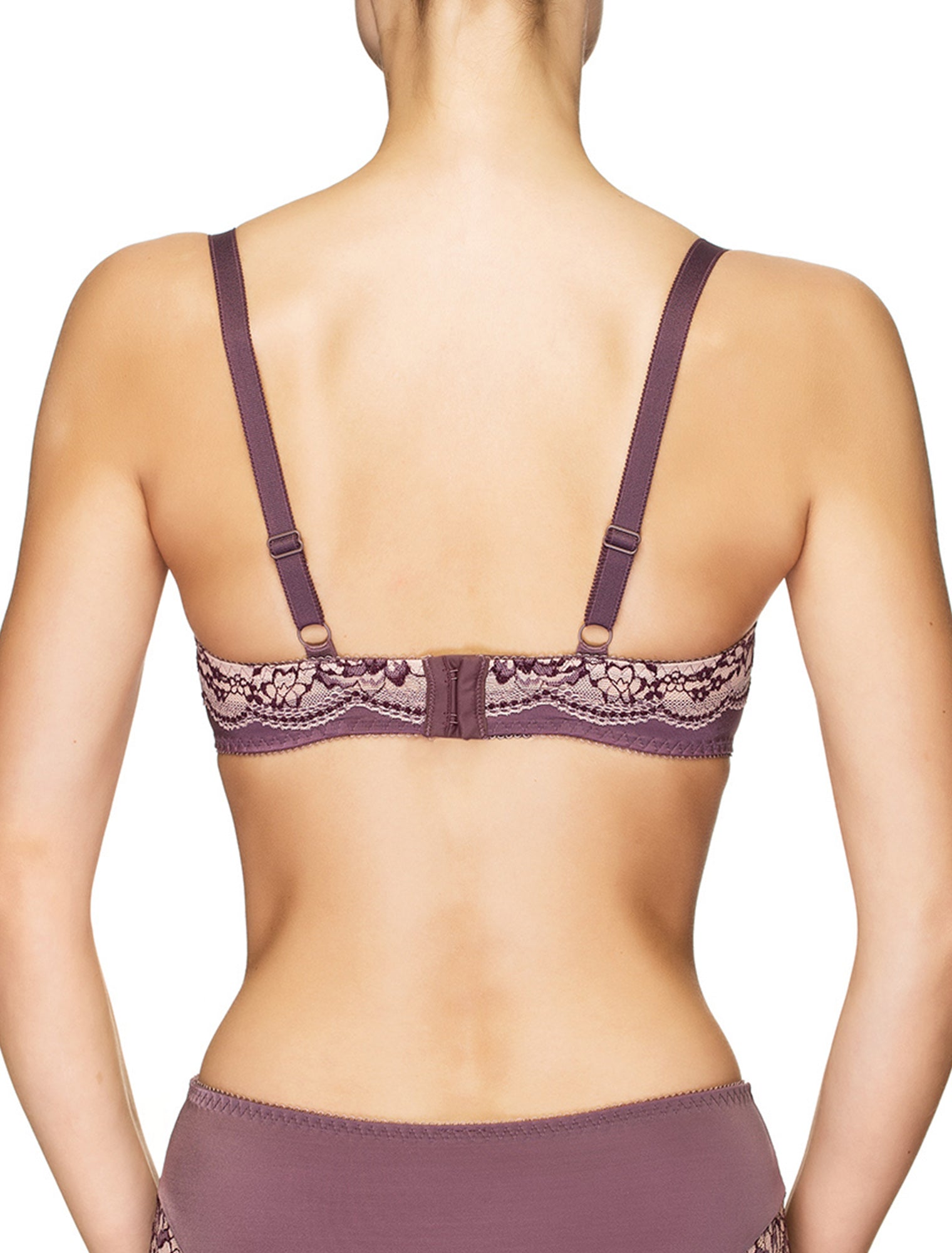 Lauma, Violet Half-padded Lace Bra, On Model Back, 03J40