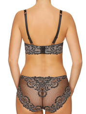 Lauma, Black Padded Lace Balconette Bra, On Model Back, 04H30
