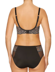 Lauma, Black Half-padded Lace Bra, On Model Back, 04H40