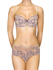 Lauma, Nude Non-padded Lace Balconette Bra, On Model Front, 04J22