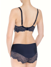 Lauma, Navy Half-padded Lace Bra, On Model Back, 04K42