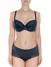 Lauma, Dark Grey Half-padded Bra, On Model Front, 07K42