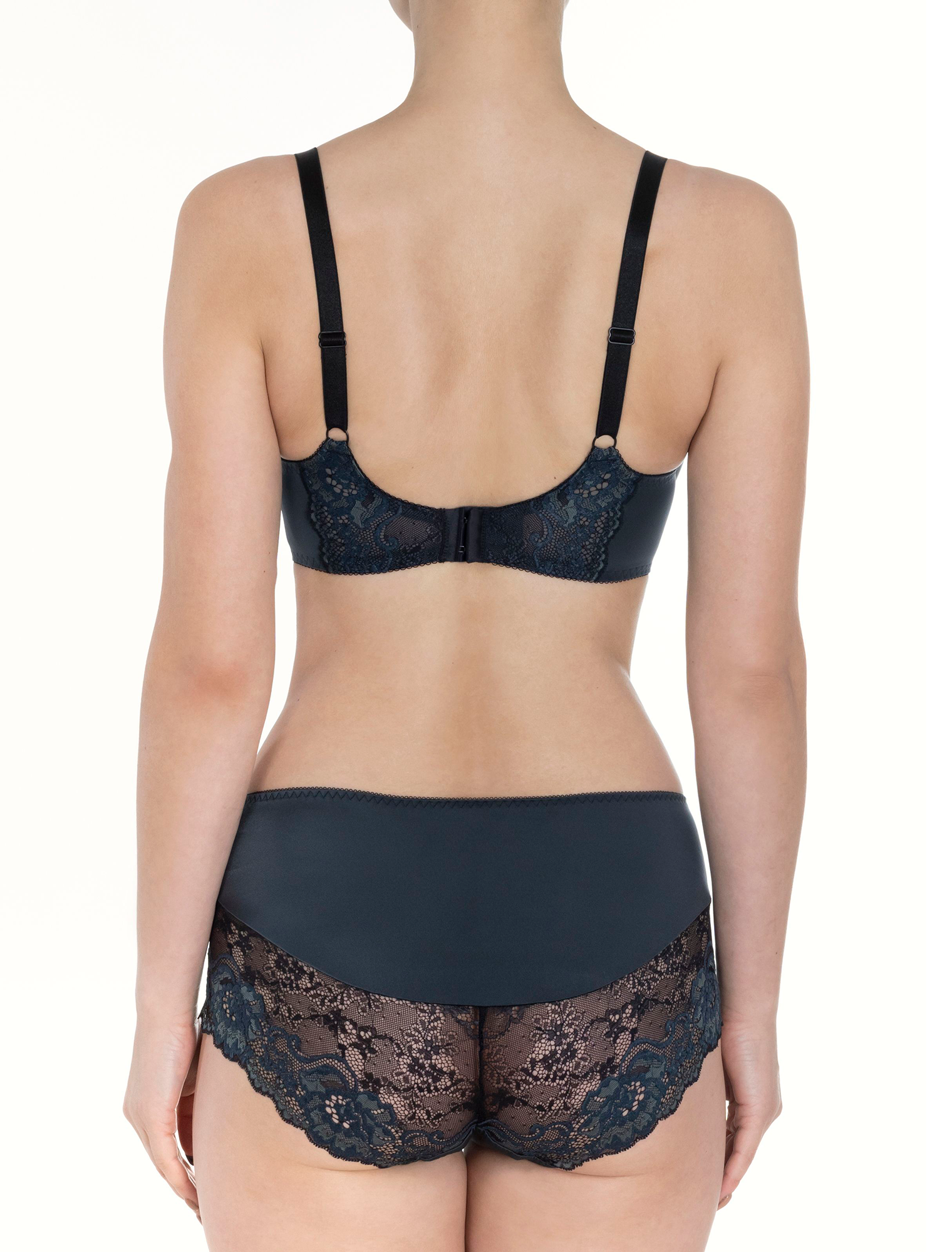 Lauma, Dark Grey Half-padded Bra, On Model Back, 07K42
