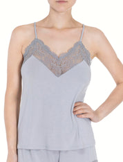 Lauma, Grey Viscose Pyjama Top, On Model Front, 08N80