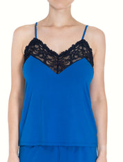 Lauma, Blue Viscose Pyjama Top, On Model Front, 08N80