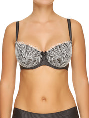 Lauma, Black Underwired Balconette Bra, On Model Front, 09H22