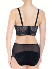 Lauma, Black Half-padded Bustier Bra, On Model Back, 10K40