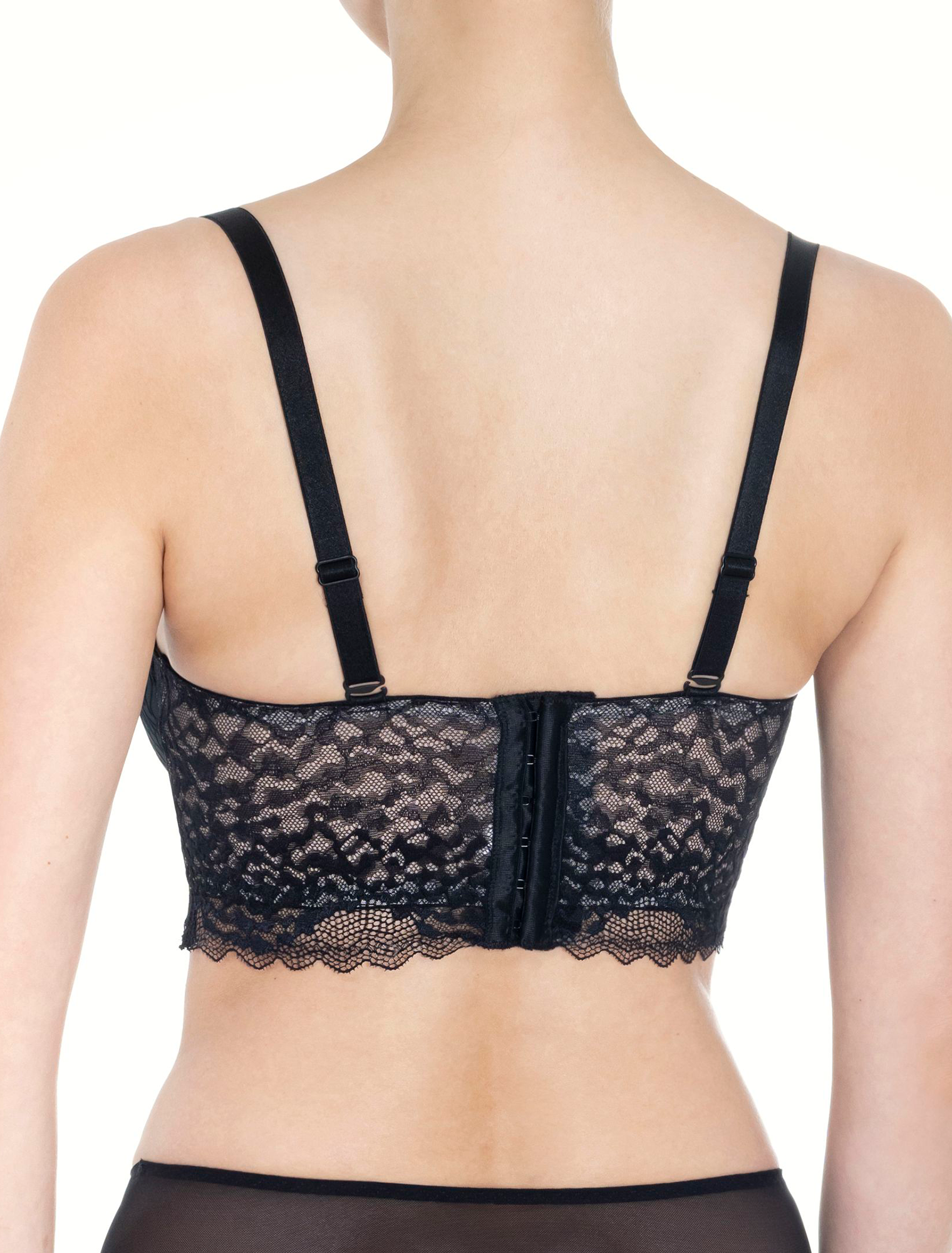 Lauma, Black Half-padded Bustier Bra, On Model Back, 10K40