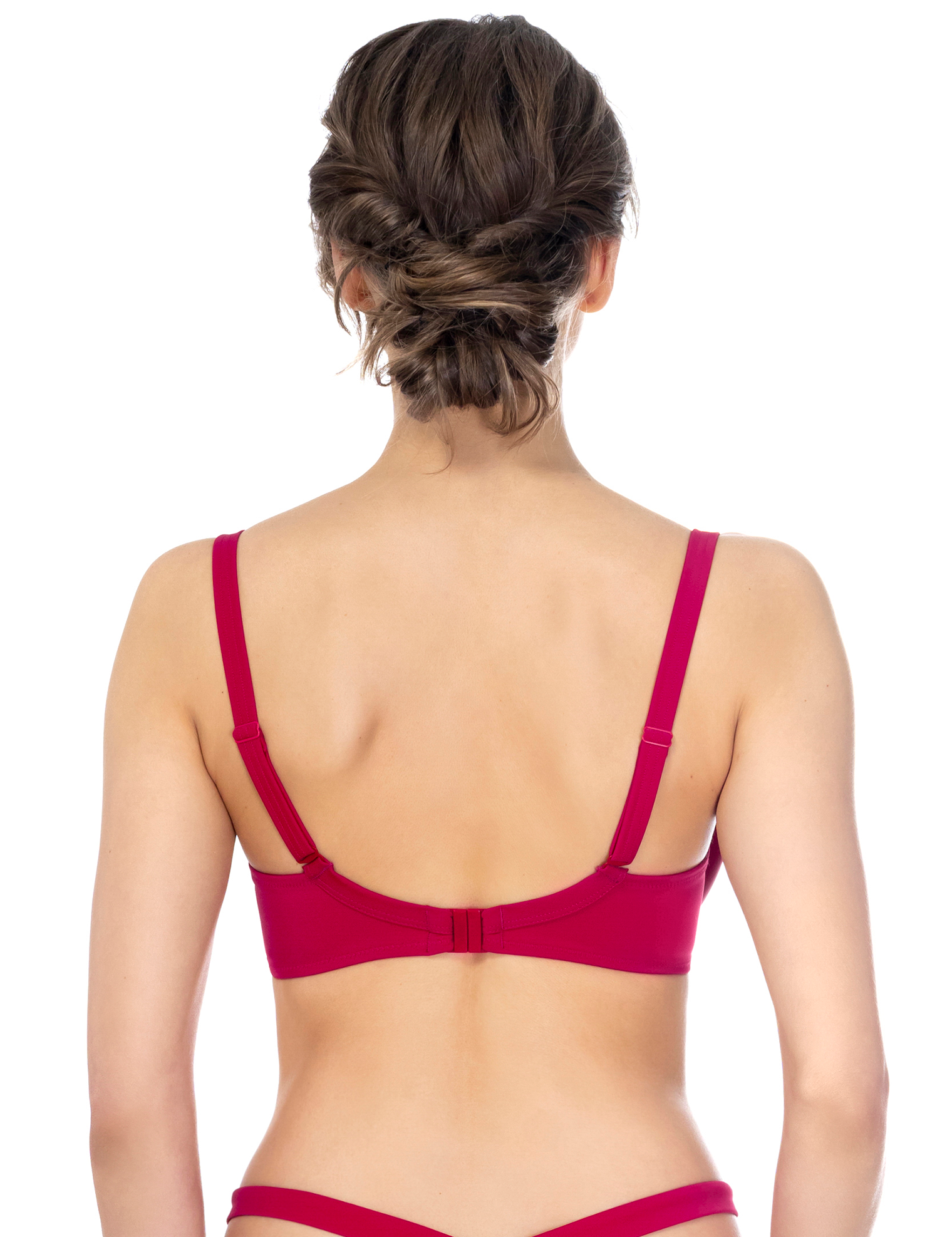 Lauma, Red Bikini Top, On Model Back, 12J31