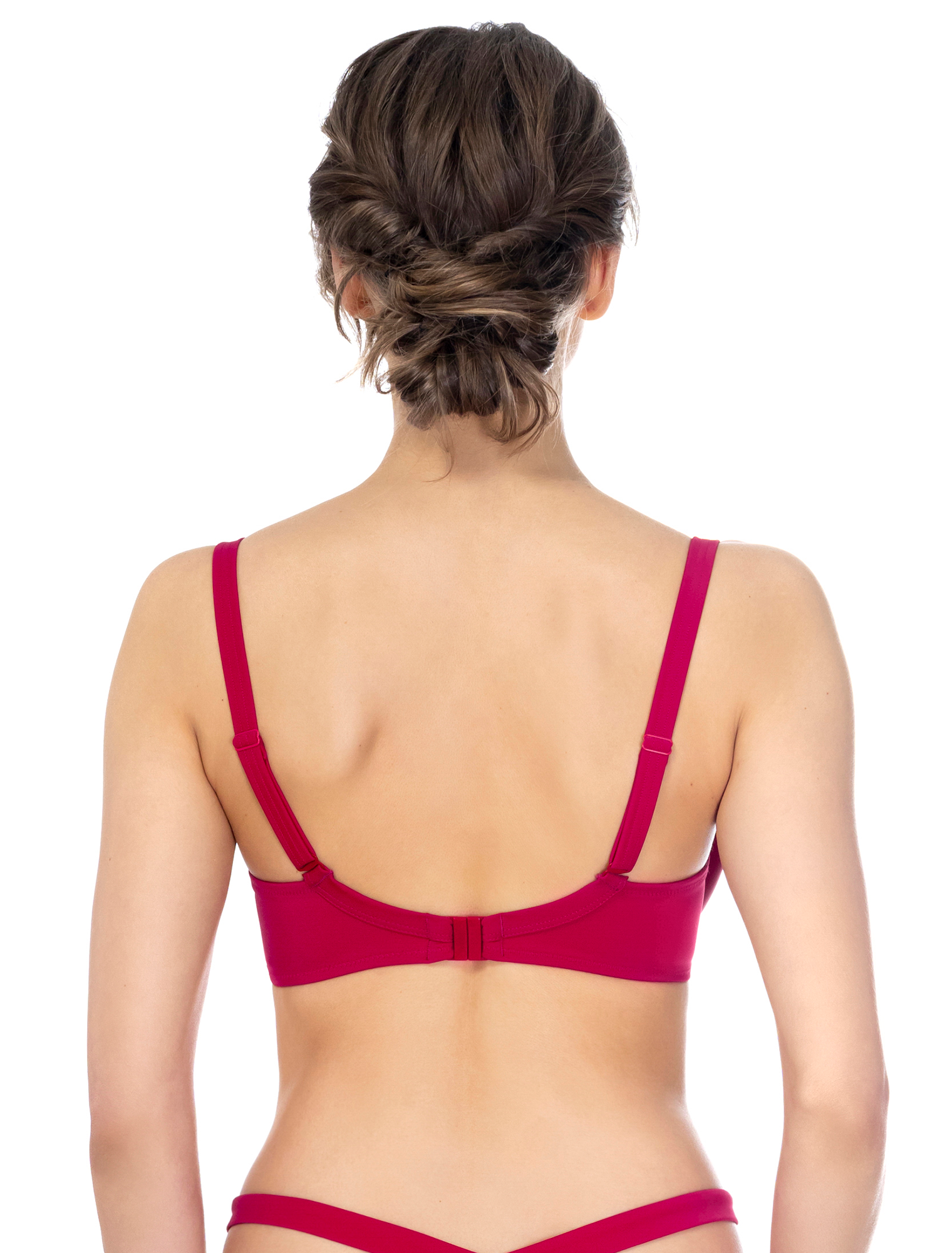 Lauma, Red Bikini Top, On Model Back, 12J31