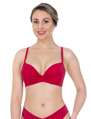 Lauma, Red Push-up Bikini Top, On Model Front, 12J35