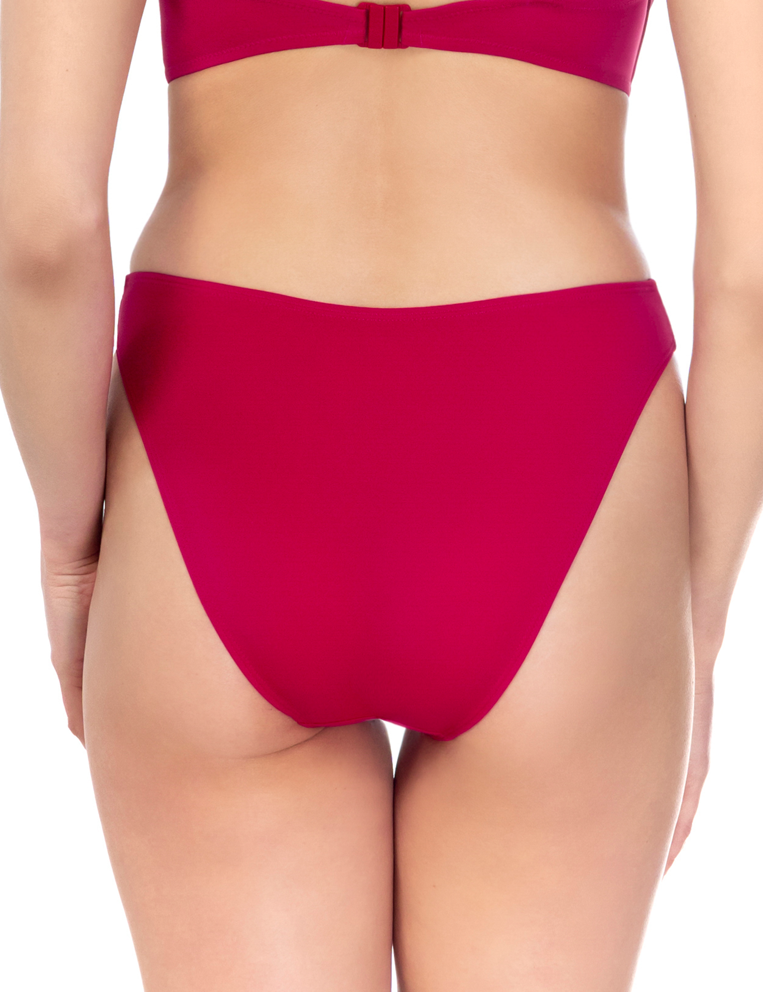 Lauma, Red High Cut Bikini Bottom, On Model Back, 12J56