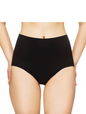Lauma, Black Seamless High Waist Panties, On Model Front, 14B51