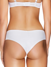 Lauma, White Seamless Mid Waist String Tanga, On Model Back, 14B60