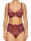 Lauma, Dark Red Underwired Soft-cup Lace Bra, On Model Front, 16H20