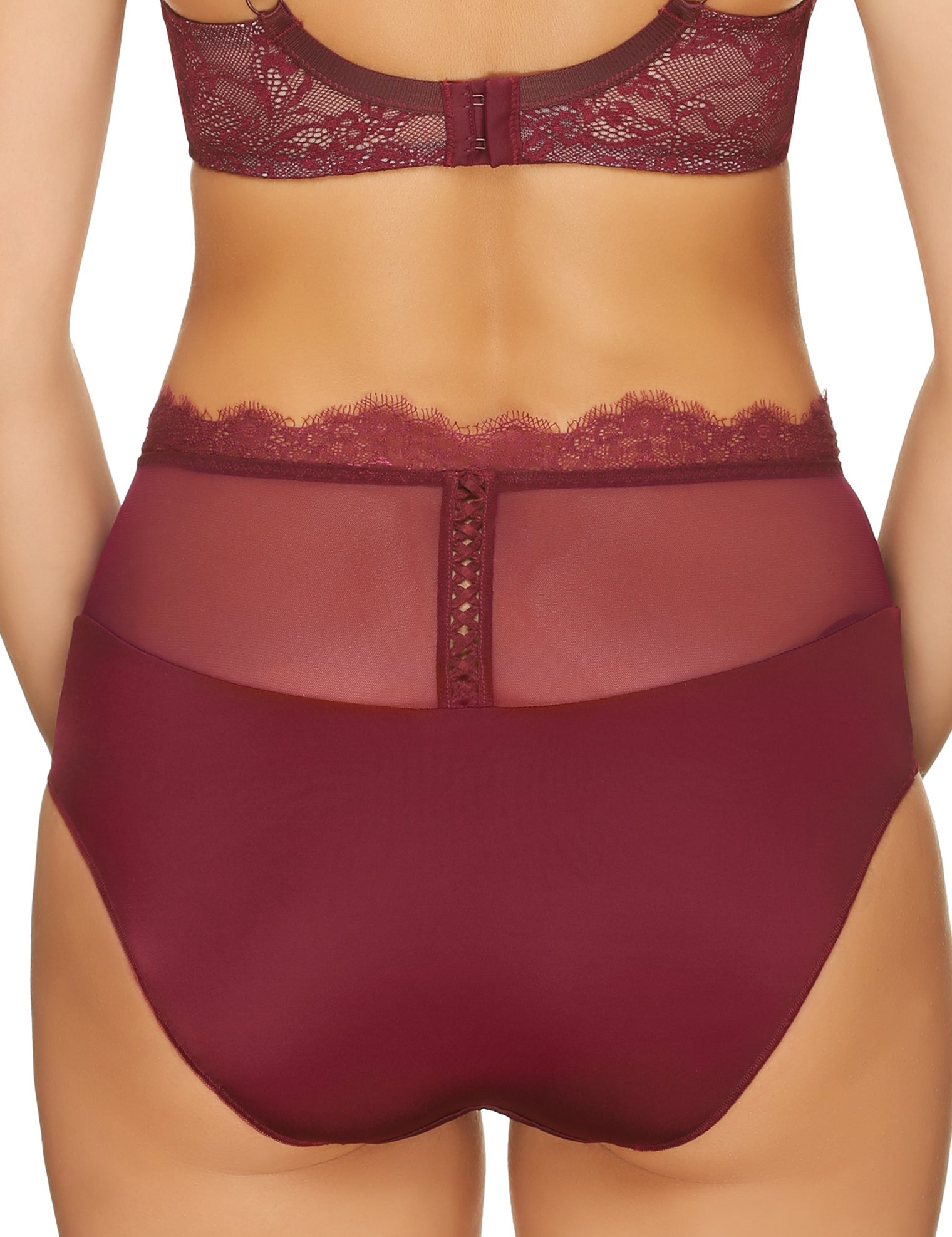 Lauma, Dark Red High Waist Panties, On Model Back, 16H51