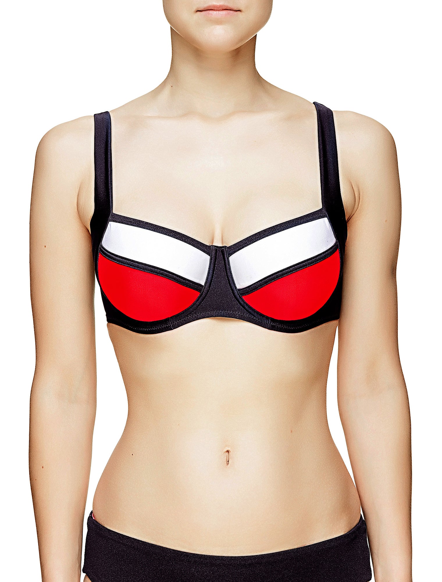 Lauma, Red And Blue Bikini Top, On Model Front, 16J20