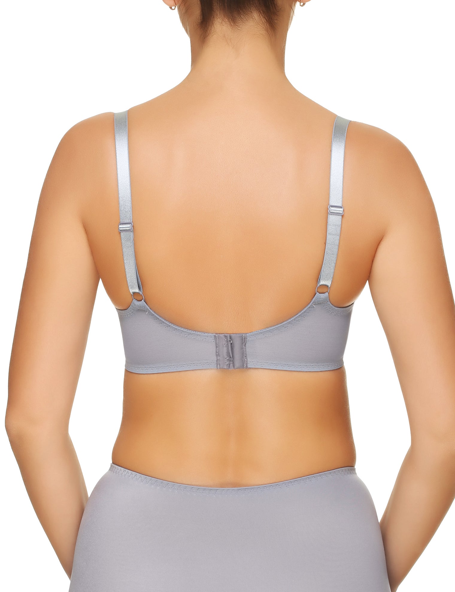 Lauma, Grey Underwired Soft-cup Bra, On Model Back, 17H20