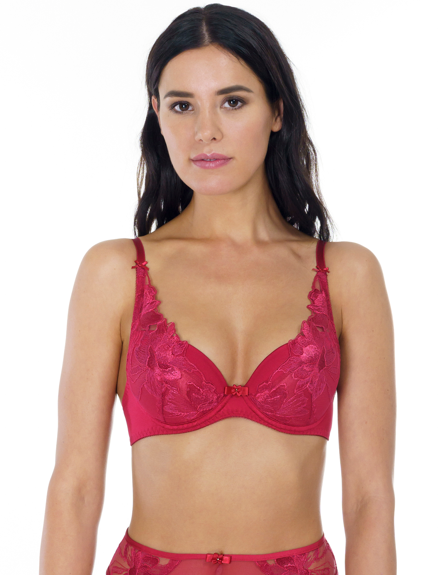 Lauma, Red Push-up Bra, On Model Front, 17K10