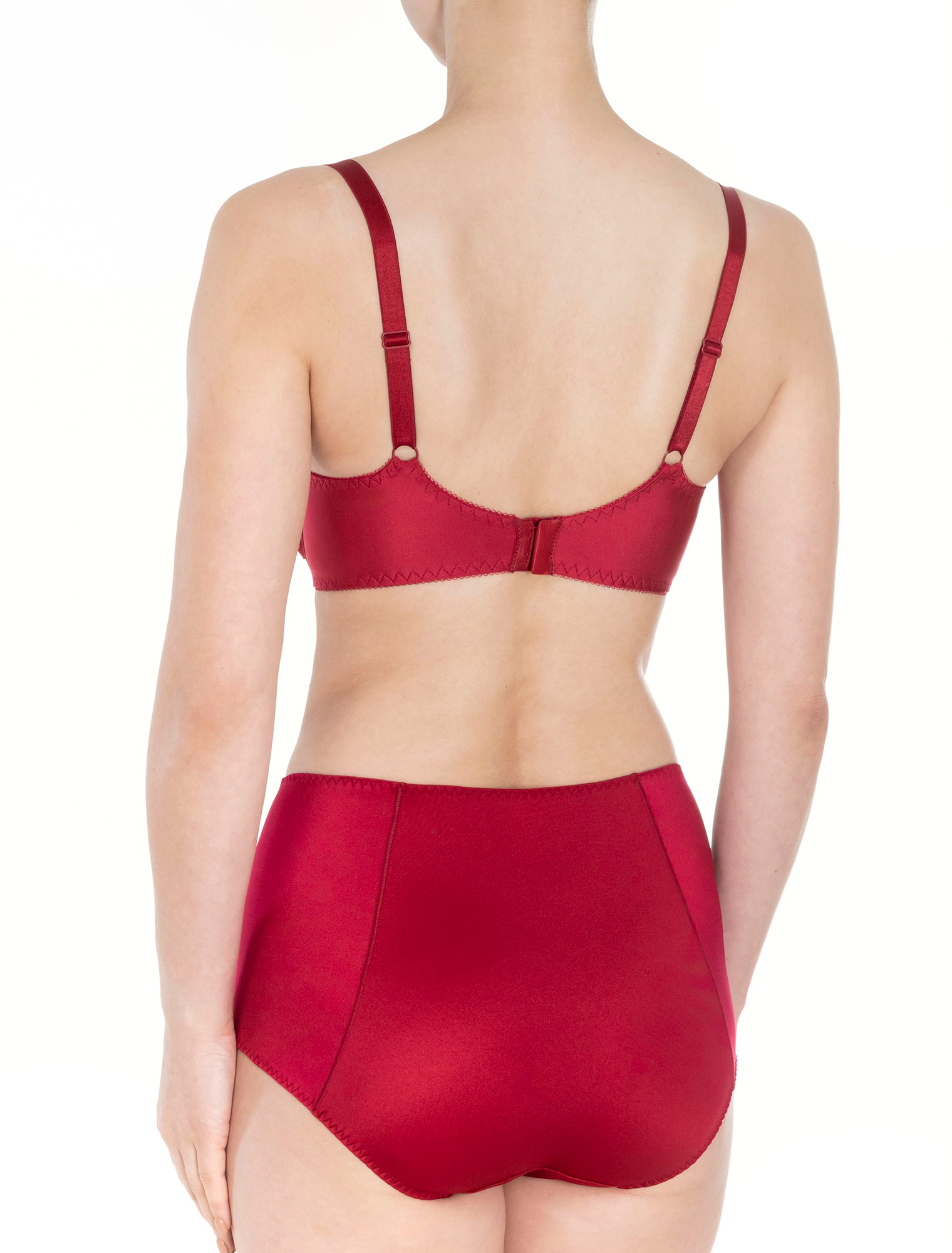 Lauma, Red Half-padded Bra, On Model Back, 17K40