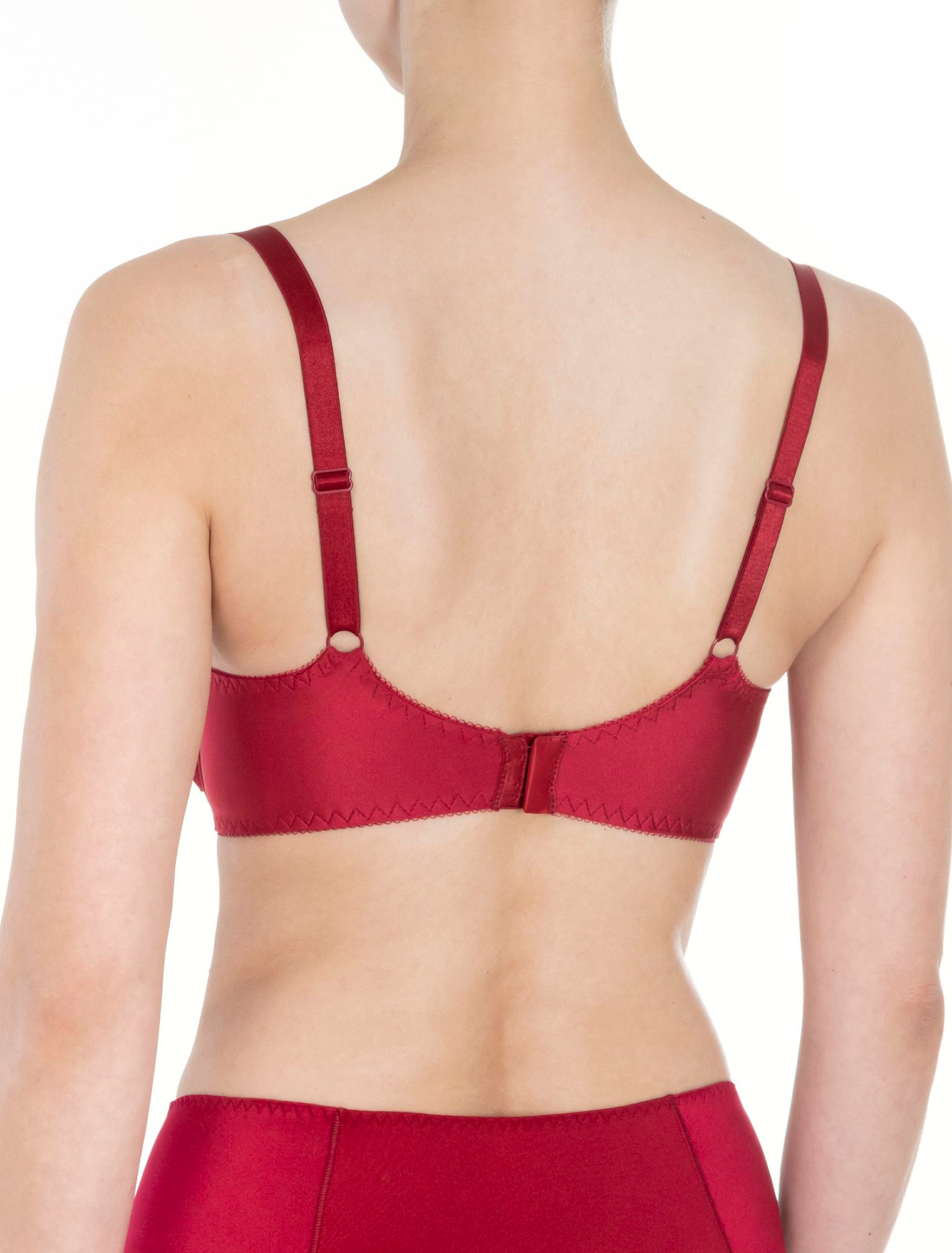 Lauma, Red Half-padded Bra, On Model Back, 17K40