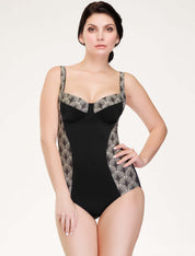 Lauma, Black One Piece Swimsuit, On Model Front, 18J82