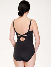 Lauma, Black One Piece Swimsuit, On Model Back, 18J82