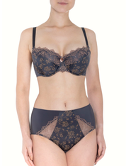 Lauma, Dark Grey Half-padded Bra, On Model Front, 18K40
