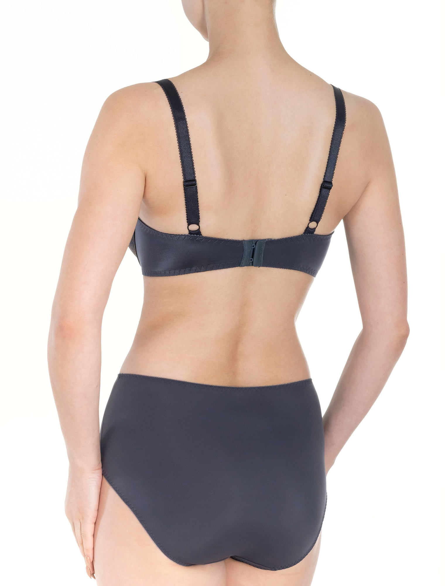 Lauma, Dark Grey Half-padded Bra, On Model Back, 18K40