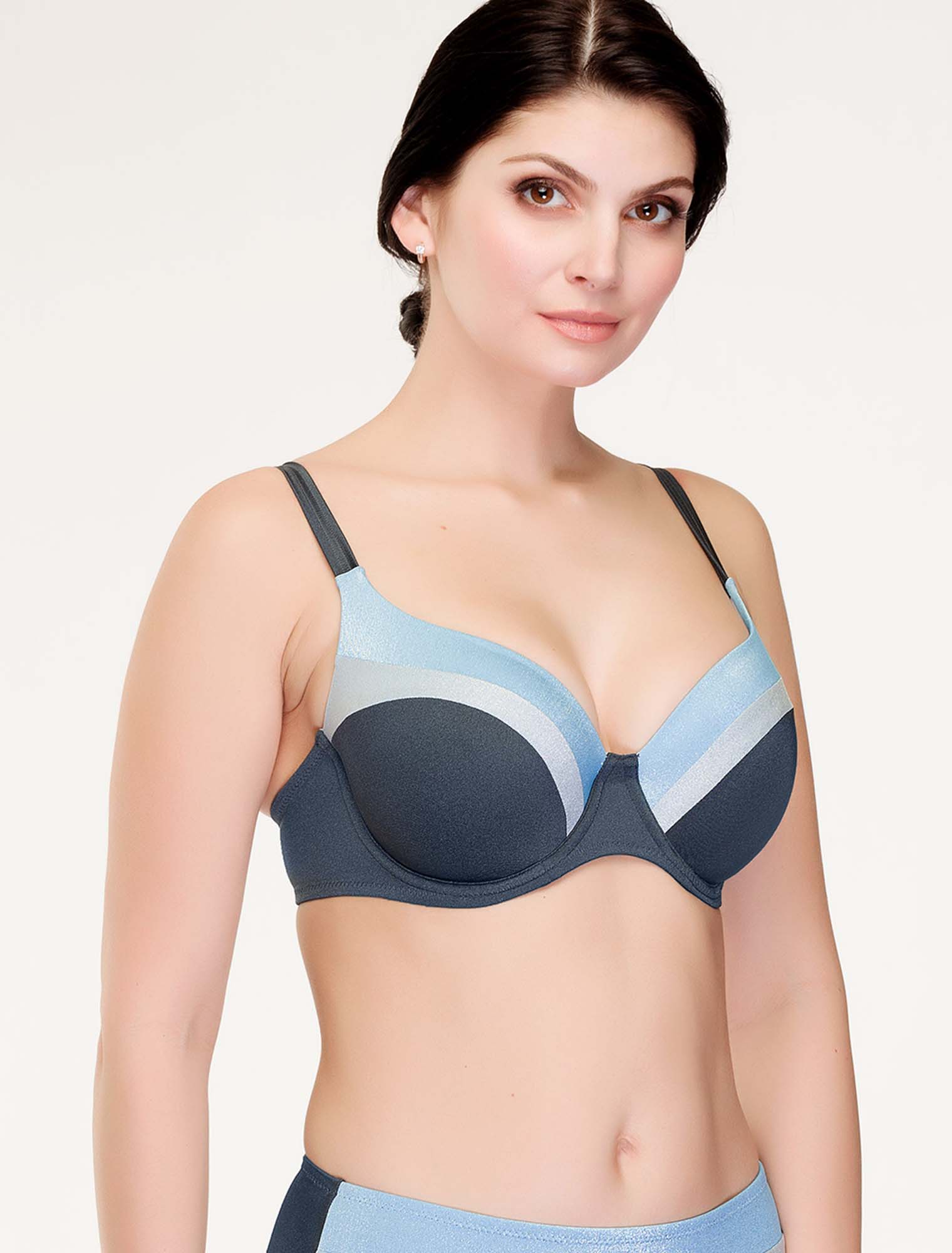 Lauma, Grey Bikini Top, On Model Front, 19J31