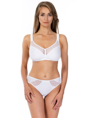 Lauma, White Mid Waist Panties, On Model Front, 20K50