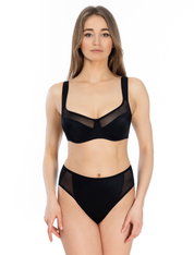 Lauma, Black Non-padded Moulded Underwired Bra, On Model Front, 20K22