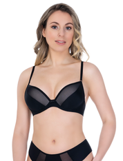 Lauma, Black Moulded Push-up Bra, On Model Front, 20K35