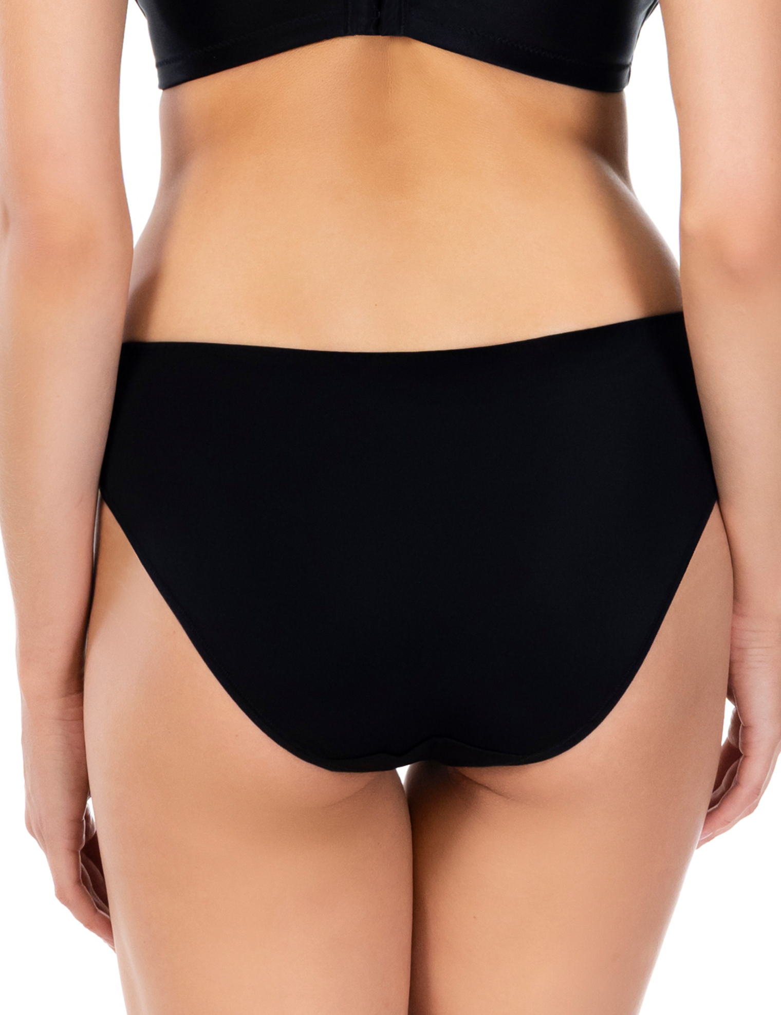 Lauma, Black Mid Waist Panties, On Model Black, 20K50