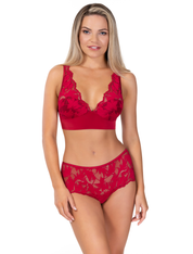 Lauma, Red Lace Bralette, On Model Front, 24K22