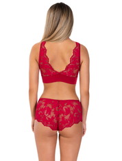 Lauma, Red Lace Bralette, On Model Back, 24K22