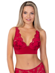 Lauma, Red Lace Bralette, On Model Front, 24K22