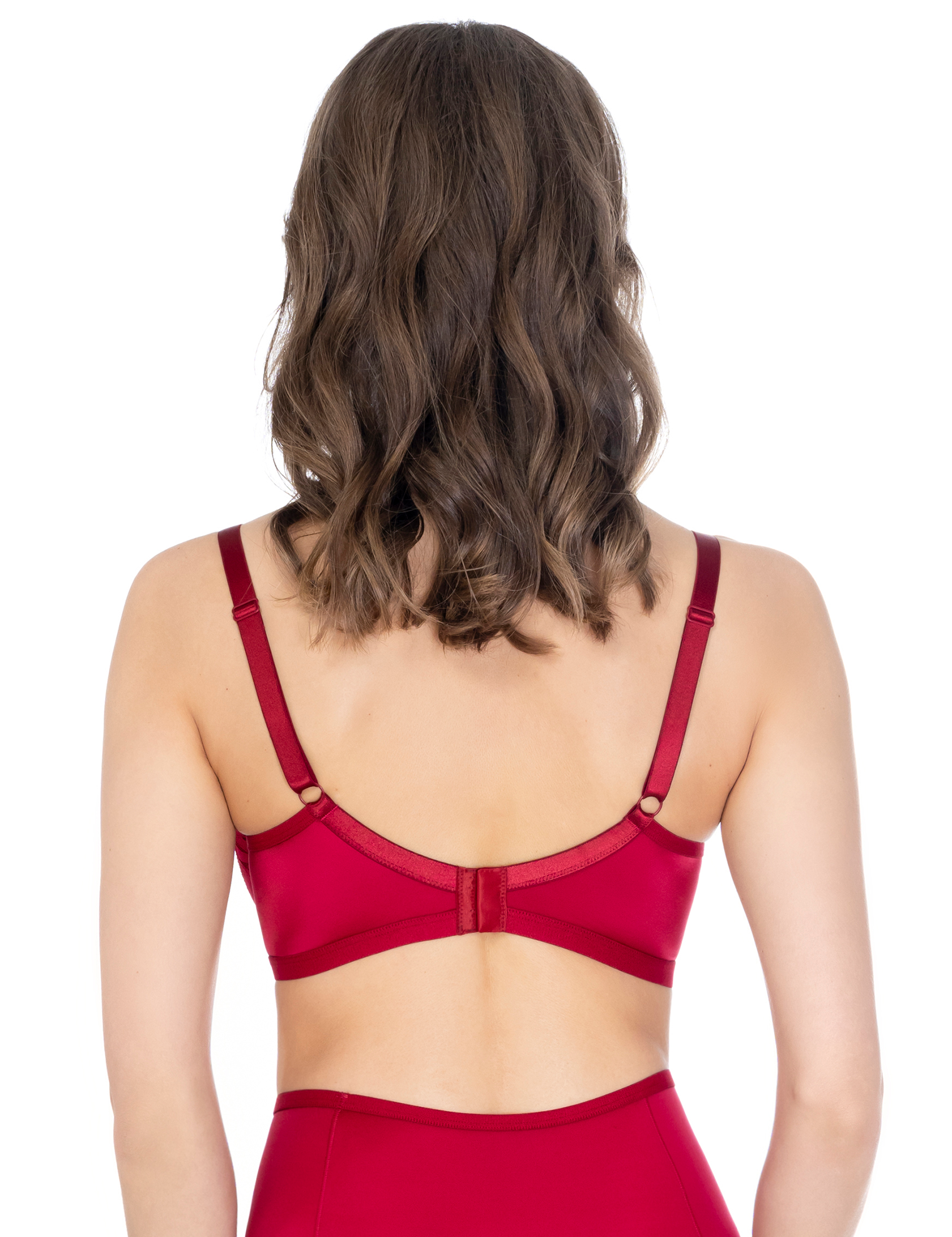 Lauma, Red Half-padded Bra, On Model Back, 24K40