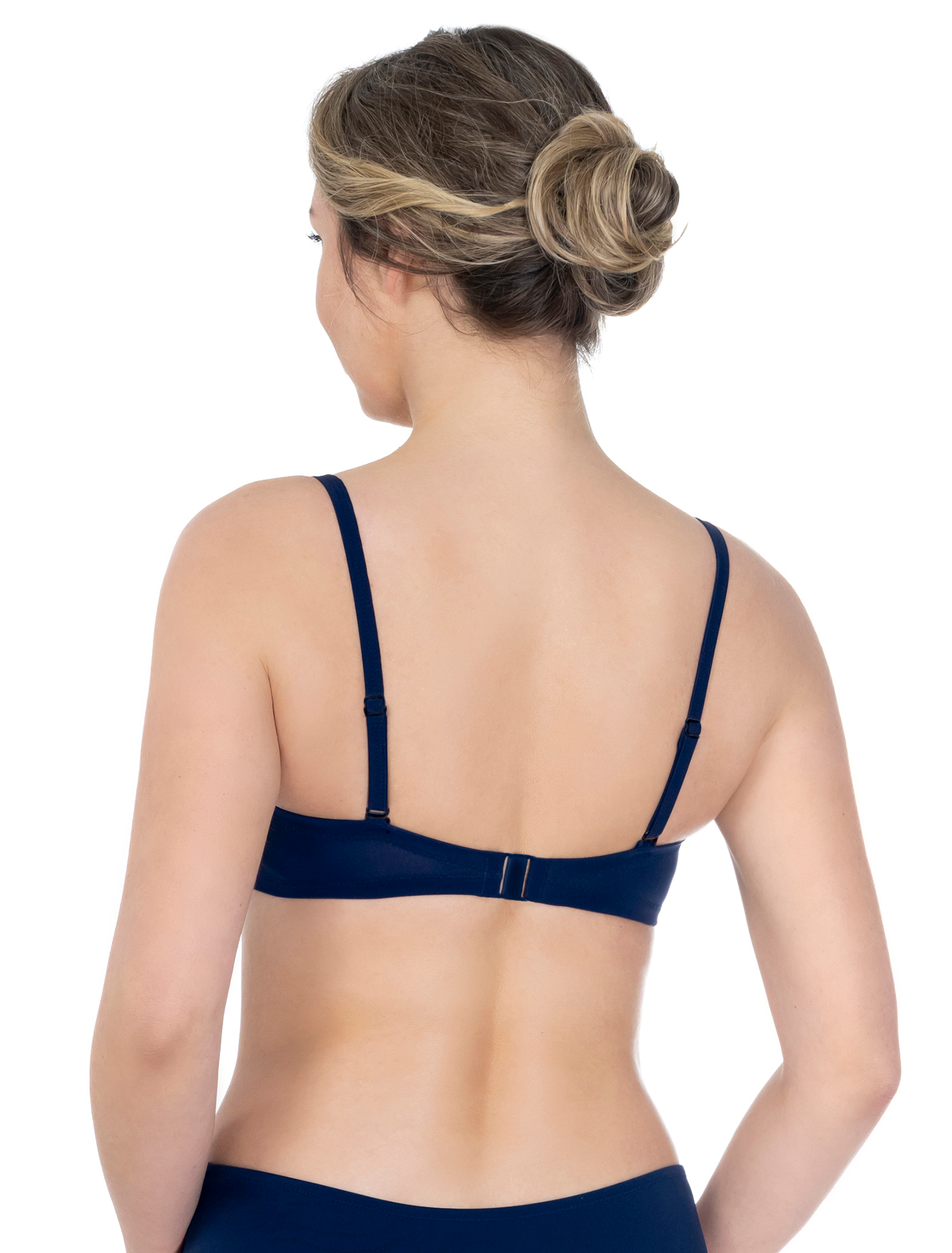 Lauma, Navy Bikini Top, On Model Back, 20K30