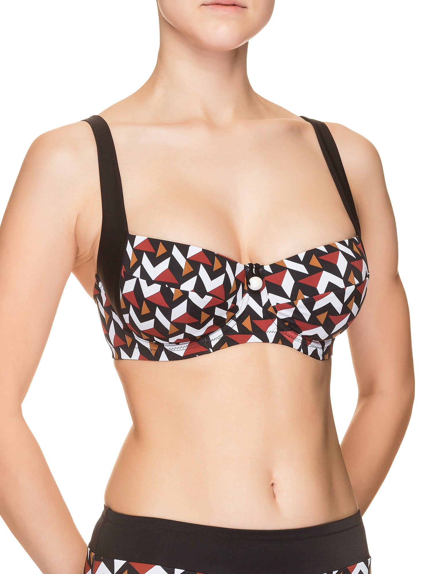 Lauma, Black Swimwear Bikini Top, On Model Front, 34H20