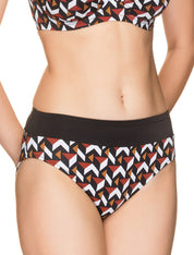 Lauma, Black High Waist Bikini Bottom, On Model Front, 34H52