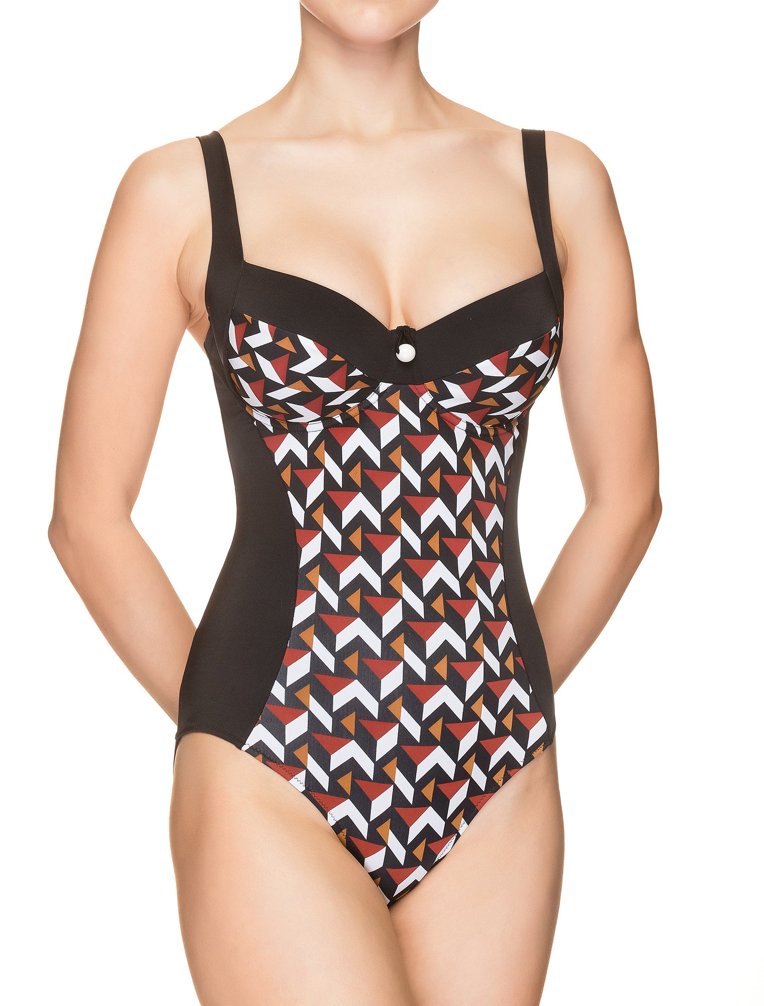 Lauma, Black Swimsuit, On Model Front, 34H80