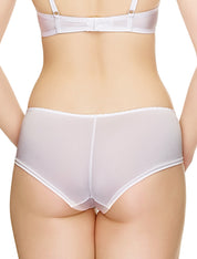 Lauma, White Mid Waist Shorts, On Model Back, 34J70