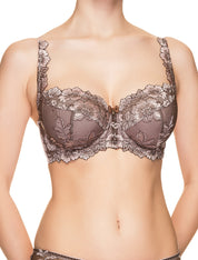 Lauma, Brown Lace Underwired Bra, On Model Front, 35H20