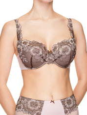 Lauma, Brown Half-padded Bra, On Model Front, 35H40