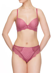 Lauma, Pink Molded Cup Push-up Bra, On Model Front, 35J35