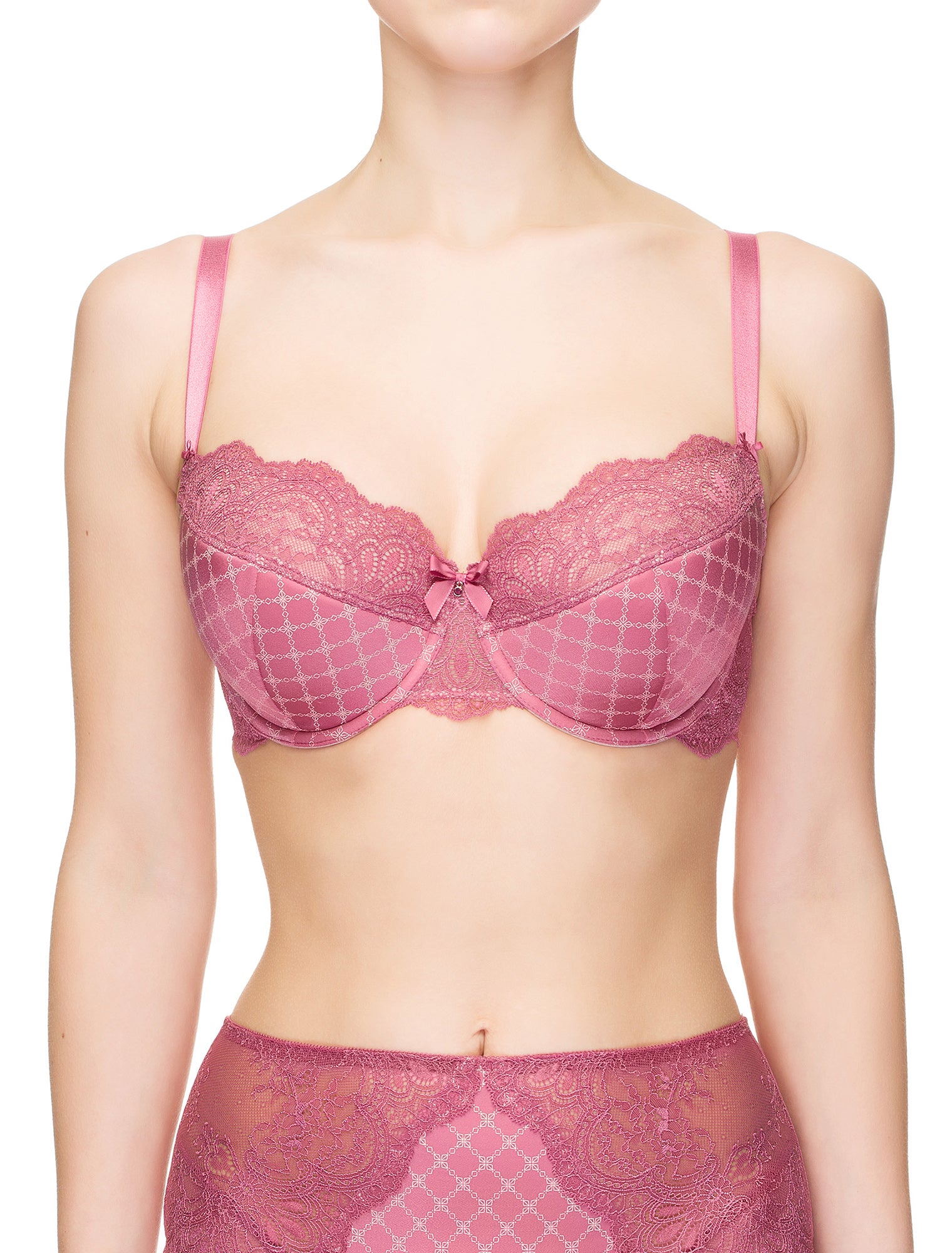 Lauma, Pink Half-padded Bra, On Model Front, 35J40
