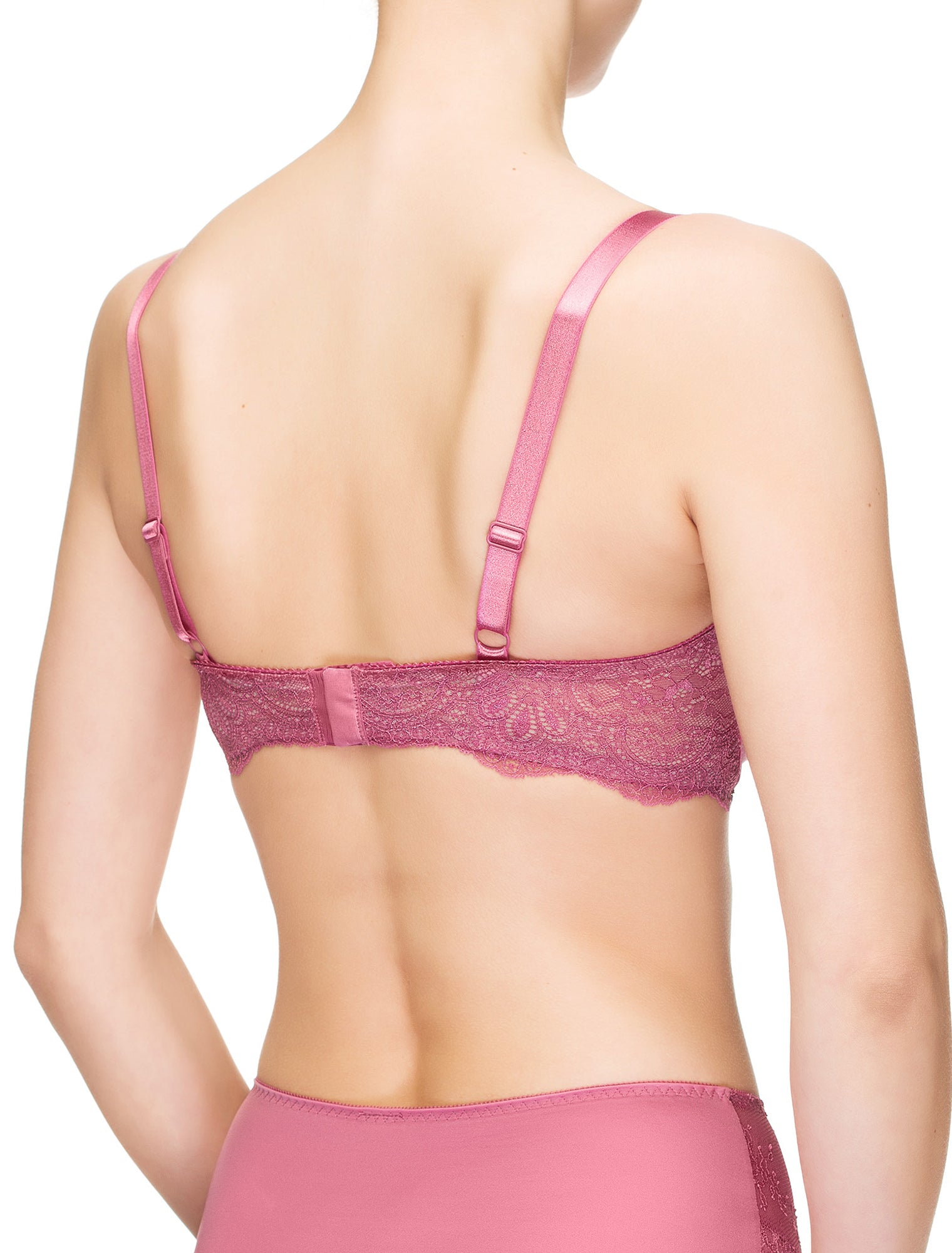 Lauma, Pink Half-padded Bra, On Model Back, 35J40